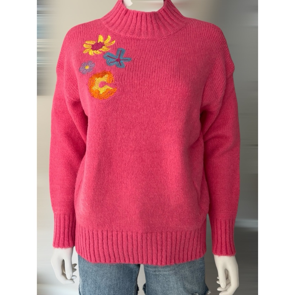 VINE TREE Embroidered floral mock neck sweater combo size S/M M/L - Picture 4 of 8
